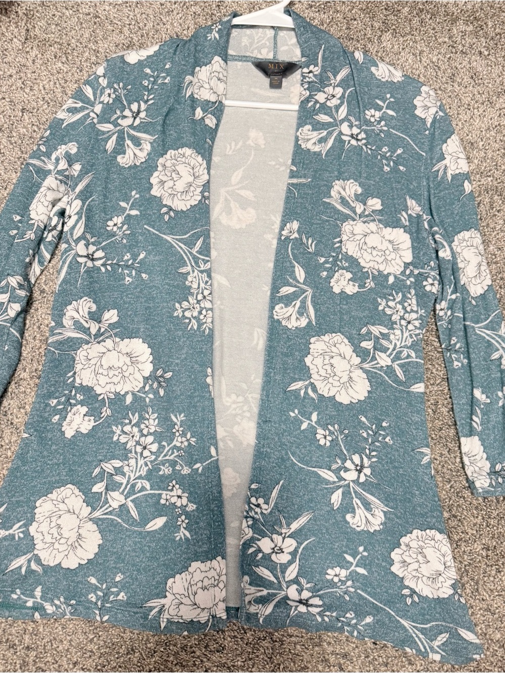 41 Hawthorn Teal Floral Open-Front Cardigan